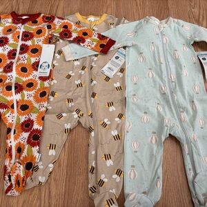 Gerber Floral, Bee, and Balloon Footies Set